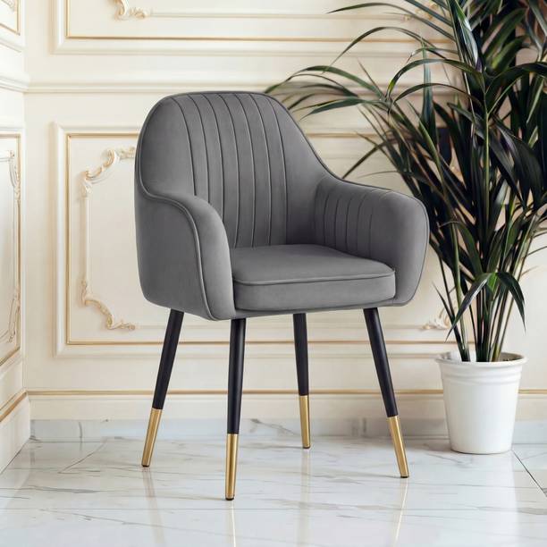SEATFIT Velvet Lounge/Dinning/Accent Chairs with Engineered Metal Legs Metal Living Room Chair