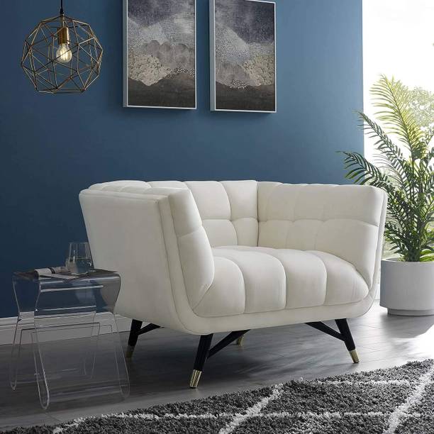India wood mart Armchair,Solid Wood Living Room Chair (Finish Color - WHITE, Pre-assembled) Leather Living Room Chair
