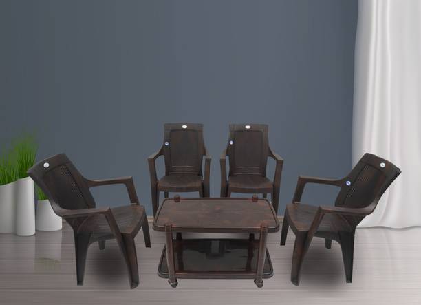 NPPL National Dinning table chair set ( 4 chairs 1 table ) ( heavy duty ) Plastic 4 Seater Dining Set