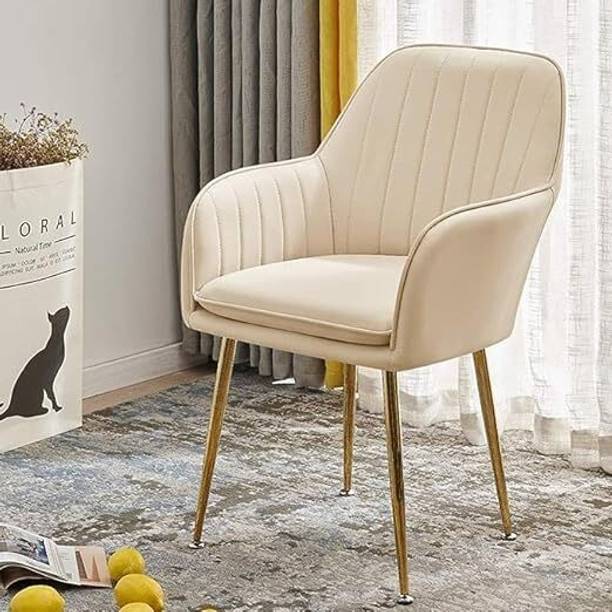 CHAIR CRAFT Velvet Upholstered Modern Accent Arm Chair for Living and Dining Room Engineered Wood Living Room Chair