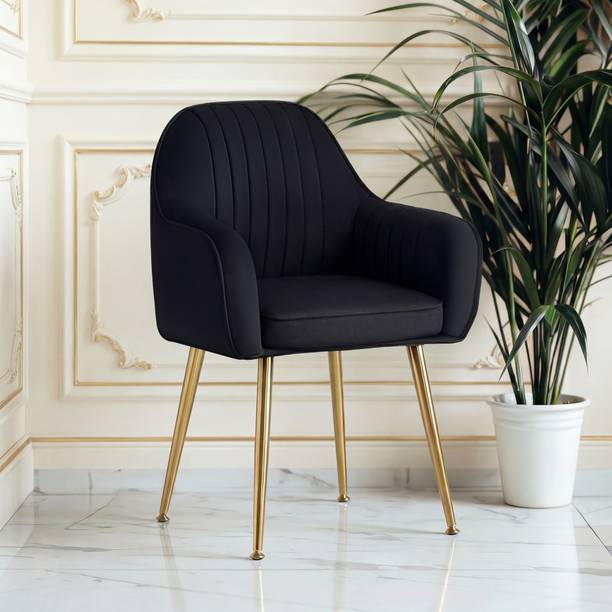 SEATFIT Velvet Lounge/Dinning/Accent Chairs with Engineered Metal Legs Metal Living Room Chair