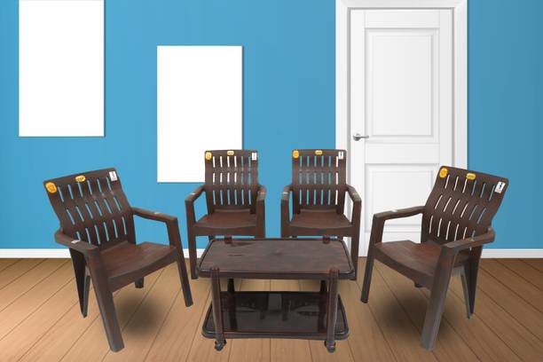 Anmol Orthopaedic Dinning Set 4 chairs 1 table heavy duty weight bearing capacity 200 Plastic Living Room Chair