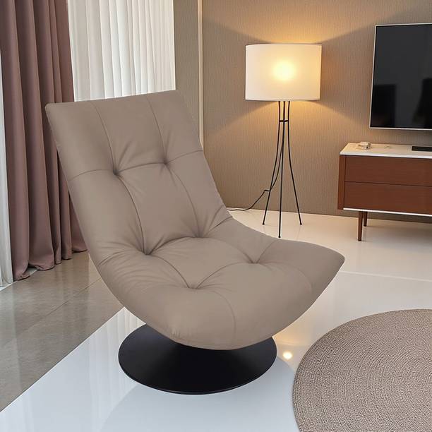 THE ATTIC The Attic Chiron Lounge Chair ,Comfy 360° Swivel & Relaxing, Earthy Gray Fabric Living Room Chair