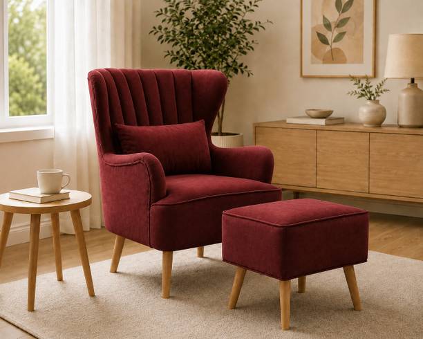 AARJUHOMEDECORE Fabric Living Room Chair