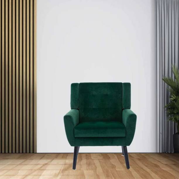 Doe Buck Doe Buck Velvet micky Accent Chair with black Legs. Foam Living Room Chair