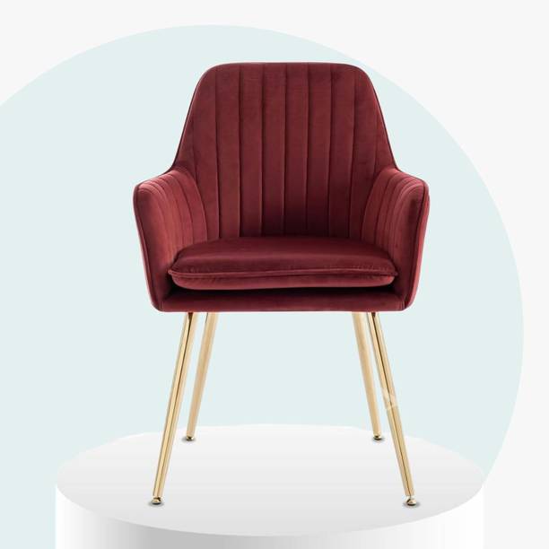 SEATFIT Velvet Lounge/Dinning/Accent Chairs with Engineered Metal Legs Metal Living Room Chair