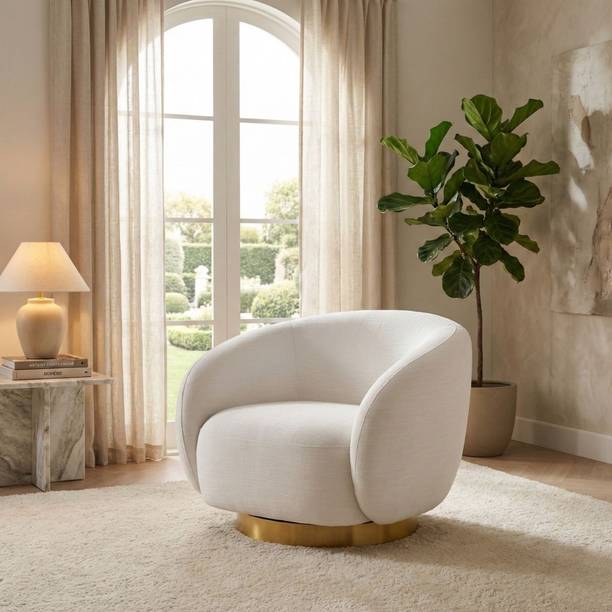 Kingsman Furnitures Brok Swivel | Swing | Rotatable | Revolving Arm Chair for Living, Bedroom Fabric Living Room Chair