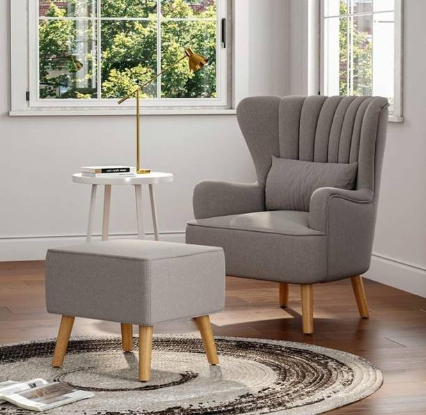 LKBS ART LIVING ROOM CHAIR (Grey),Wing Chair,Bedroom High Back Arm Rest Chair Foam Living Room Chair