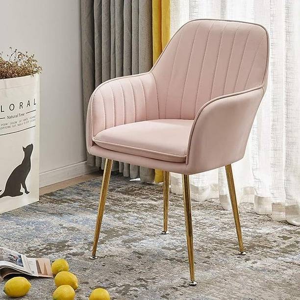 CHAIR CRAFT Velvet Upholstered Modern Accent Arm Chair for Living and Dining Room Engineered Wood Living Room Chair