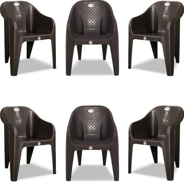 ARLAVYA Jolly Model Plastic Sofa Chair For Living Room Office Garden Home Set of 6 Plastic Outdoor Chair