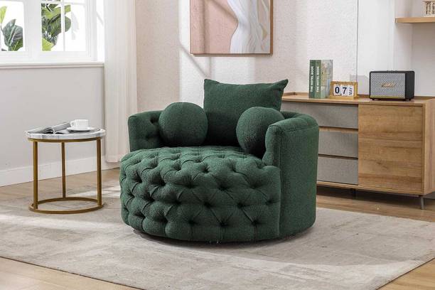 Soul Light Art BARREL CHAIR MODRN W ROUND ACCENT BARREL CHAIR WITH TUFFED Foam Living Room Chair