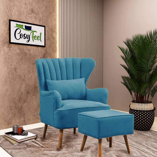 Cosyfeel LIVING ROOM CHAIR (BLUE),Wing Chair,Bedroom High Back Arm Rest Chair Foam Living Room Chair