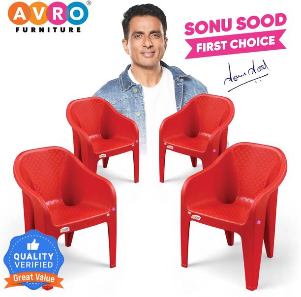 AVRO furniture 9100 Heavy Duty, Durable, Stackable, Indoor & Outdoor Use, Living Room Kursi, Plastic Living Room Chair