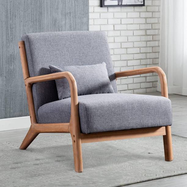 LivIn Styles Mid Century Modern Accent Chair with Solid Wood Frame Solid Wood Living Room Chair