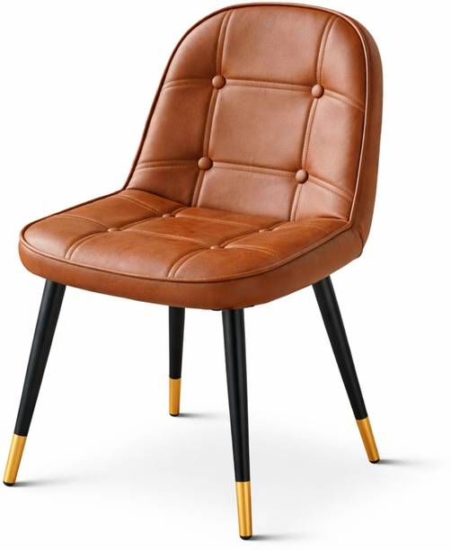 Flipkart Perfect Homes Modern Living Room & Dining Chair | Metal Legs | Cushioned Seat & Backrest Leatherette Living Room Chair