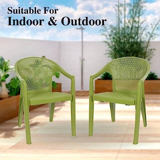 COMFORT Creation Tycoon Plastic Chair Set of 2 for Outdoor Indoor Dining Room, Bedroom Plastic Living Room Chair