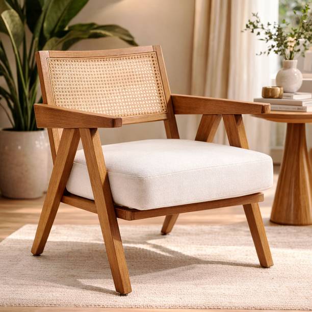 Sweven Furniture Arm Chair | Chandigarh Lounge Chair | Solid Wood Living Room Chair