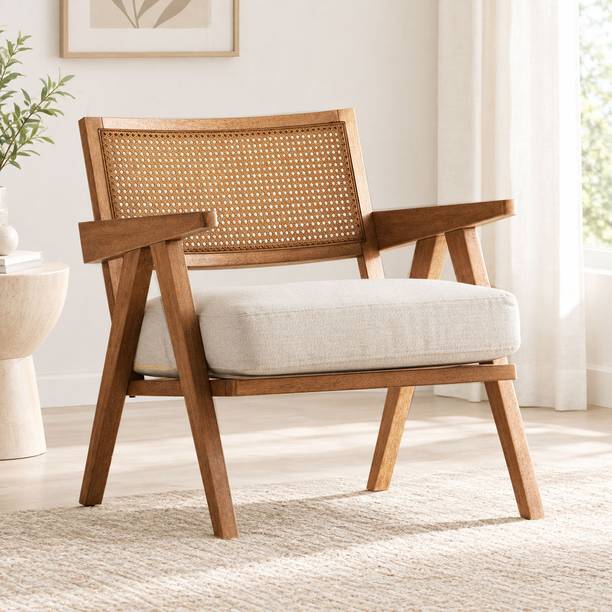 Sweven Furniture Arm Chair | Chandigarh Lounge Chair | Solid Wood Living Room Chair
