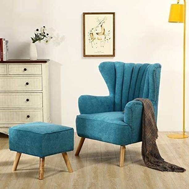 ADORN MART Wing Chair for Living Room and Bedroom High Back Cushioned Lounge Fabric Living Room Chair