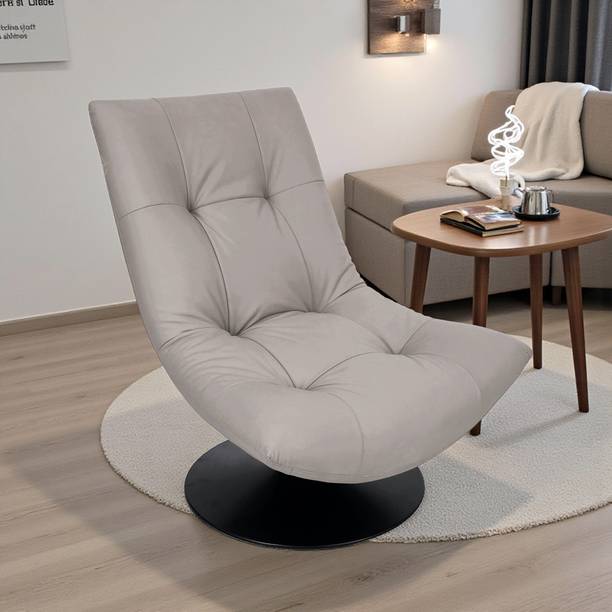 THE ATTIC The Attic Chiron Lounge Chair ,Comfy 360° Swivel & Relaxing, Earthy Gray Fabric Living Room Chair