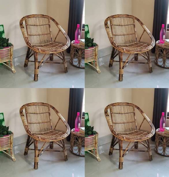 EVRA Set of 4 Cane Chair for Indoor & Outdoor Sitting for Home ,Balcony & Office Engineered Wood Living Room Chair