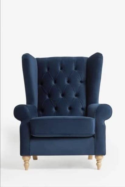 DMKDecor Tufted Wing Chair for Living Room Bedroom - High Back Cushioned Lounge Fabric Living Room Chair