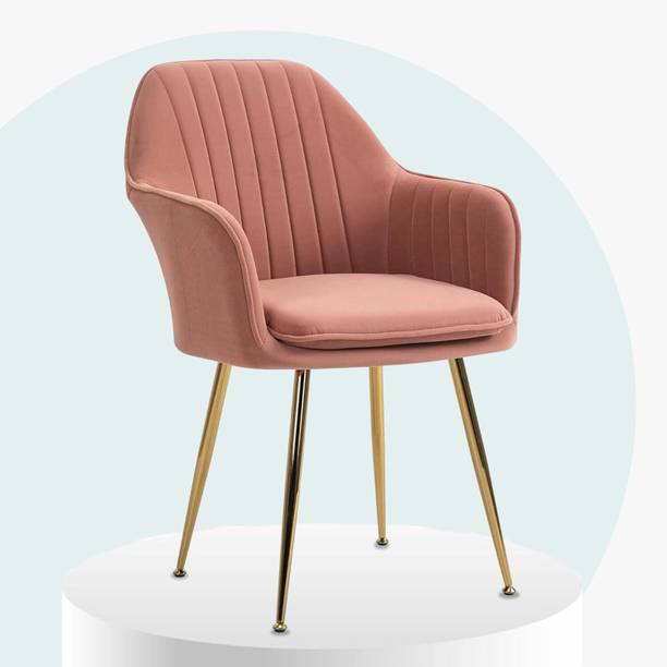 SEATFIT Velvet Lounge/Dinning/Accent Chairs with Engineered Metal Legs Metal Living Room Chair