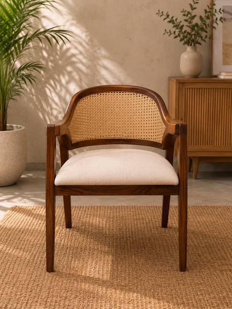 Woodoska WOODOSKA Cane Solid Wood Living Room Chair