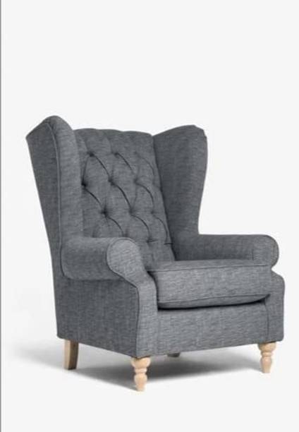DMKDecor Tufted Wing Chair for Living Room Bedroom - High Back Cushioned Lounge Fabric Living Room Chair