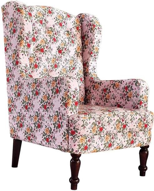 DMKDecor 1 Seater Maharaja Lounge Sofa Mayor Chair, Arm/Back Rest Chair with Cushion Solid Wood Living Room Chair