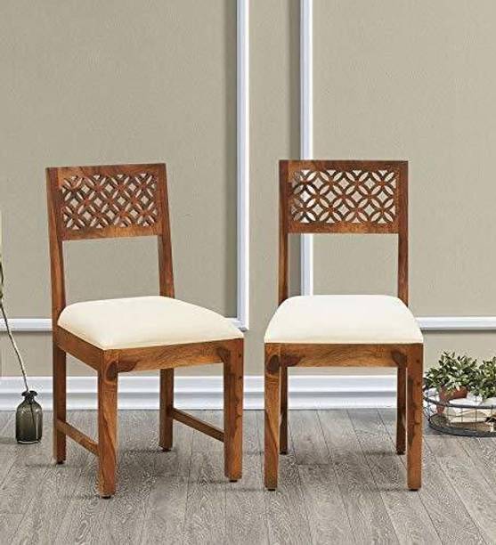 CHITRA FURNITURE Solid Wood Sheesham Wood 2 Dining Chairs For Dining Room Solid Wood Living Room Chair