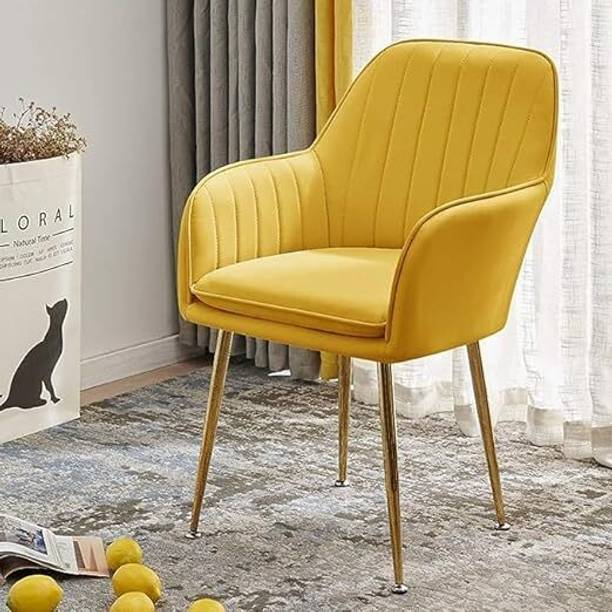 CHAIR CRAFT Velvet Upholstered Modern Accent Arm Chair for Living and Dining Room Engineered Wood Living Room Chair