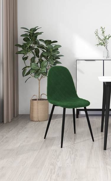 Finch Fox Eames Replica Quilted Velvet Living Room Dining Chair in Dark Green Color Metal Living Room Chair