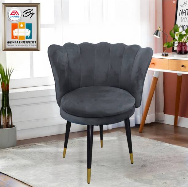 AASHRA ENTERPRISES E.A Flower Chair with legs Modern Leisure Velvet Upholstered Shell Ergonomic Fabric Living Room Chair