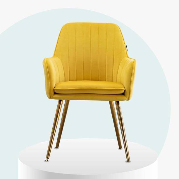 SEATFIT Velvet Lounge/Dinning/Accent Chairs with Engineered Metal Legs Metal Living Room Chair