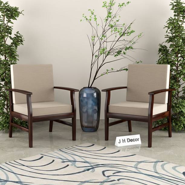 JHDECOR Solid Wood Arm Chair| Sofa Chair|Set Of 2 Chairs|Sheesham Wood Sofa|Wooden Sofa| Solid Wood Living Room Chair