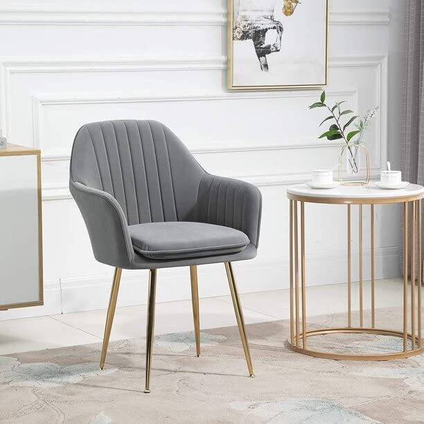 SEATFIT Velvet Lounge/Dinning/Accent Chairs with Engineered Metal Legs Metal Living Room Chair