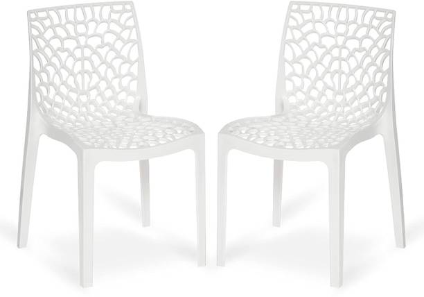 COMFORT Creation Web Plastic Chair| Armless Chair for Dining Room Set, Cafe and Restaurents Plastic Living Room Chair