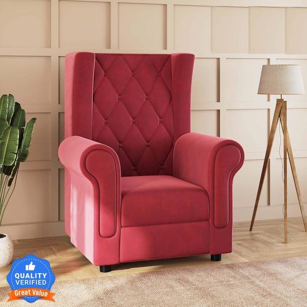 DMKDecor Wing Chair Wingback Chair for Living Room One Seater Sofa High Density Foam Solid Wood Living Room Chair