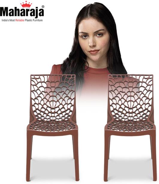 MAHARAJA Premium Plastic Chair –Ergonomic Armrest Design, Chair for Home, Ultra-Durable Plastic Living Room Chair