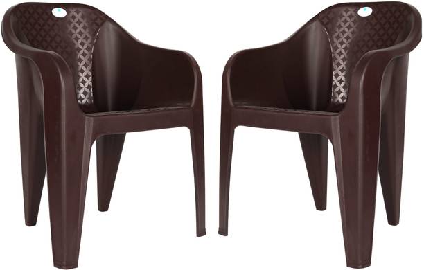 HOMIBOSS Strong & sturdy chairs set of 2 Pieces Plastic Living Room Chair