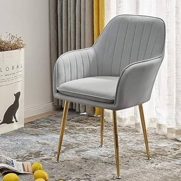 CHAIR CRAFT Velvet Upholstered Modern Accent Arm Chair for Living and Dining Room Engineered Wood Living Room Chair