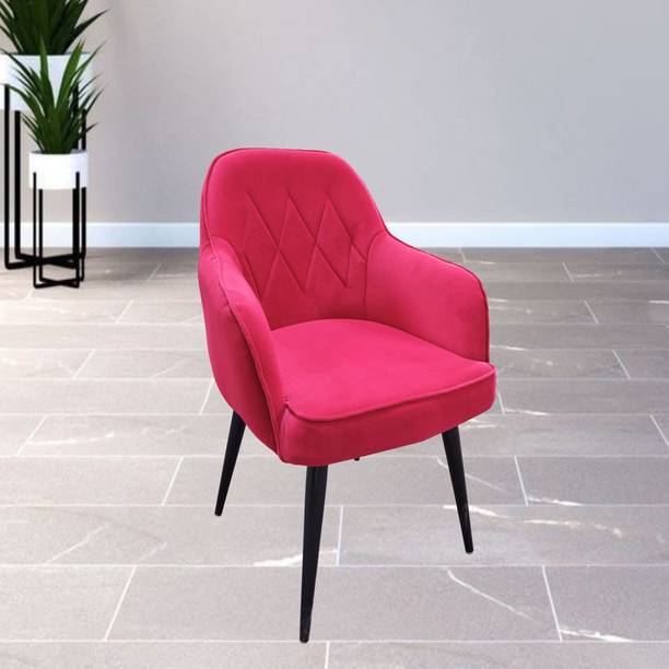 Harvin Chairs Accent Chairs Low Back Dark Pink Suede Finish criss cross Pattern, Metal Legs Metal Living Room Chair