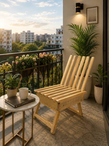 TalhaArtcraft Wooden Fully Foldable Chair Engineered Wood Living Room Chair