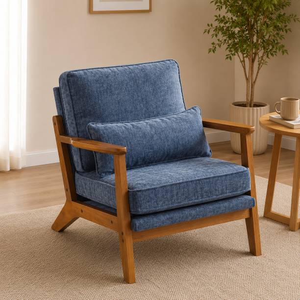 LKBS ART LIVING ROOM CHAIR (Blue),Wing Chair,Bedroom High Back Arm Rest Chair Foam Living Room Chair