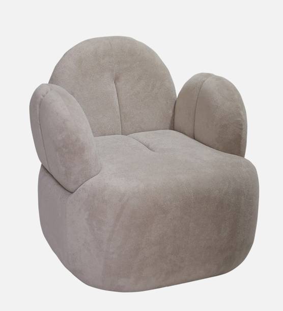 SARITA FURNITURE Modern Velvet Accent Armchair with Metal Legs Solid Wood Living Room Chair