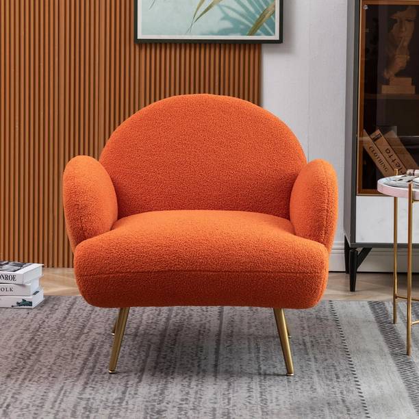 Friends Life Eleese Teddy Upholstered Armchair, Modern Accent Chair Metal Living Room Chair