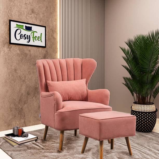 Cosyfeel Living Room Chair (Pink) Wing Chair,Bedroom High Back Arm Rest Chair Foam Living Room Chair