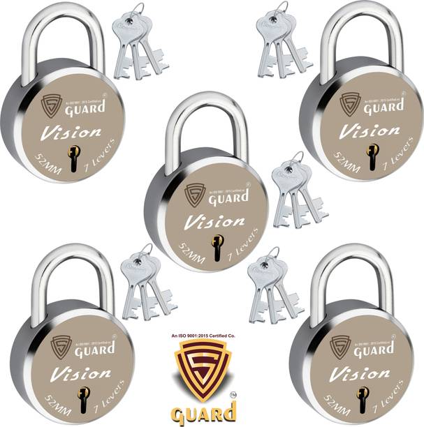 S-Guard Lock & Door Locks-52MM-7 Levers, Double Locking, VISION-Laser Print Design-5 Padlock