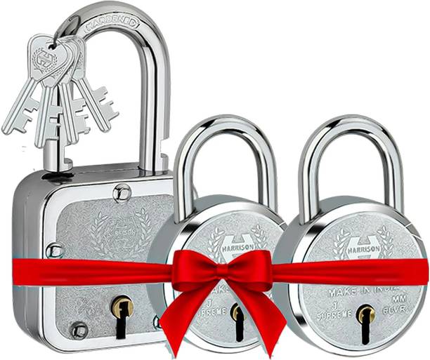 HARRISON Padlocks Buy 1 Get 2 Free | 1 Square Lock 55mm with 2 Lock 50mm | Lock and Key | Padlock